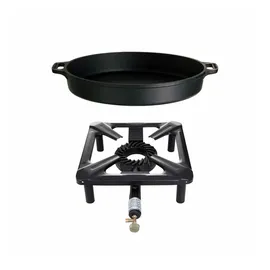 Paella World Hockerkocher Gaskocher mit Gusseisenpfanne Ø 40 cm