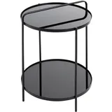 Haku-Möbel Beistelltisch Schwarz Metall rund 38x51x38 cm