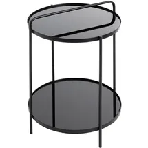 Haku-Möbel Beistelltisch Schwarz Metall rund 38x51x38 cm