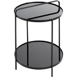 Haku-Möbel Beistelltisch Schwarz Metall rund 38x51x38 cm