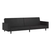 vidaXL Schlafsofa 2-Sitzer Schwarz Kunstleder
