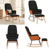 Schaukelsessel Mit Hocker Schwarz Stoff - Schaukelstuhl Mit Hocker - Schaukelstühle Mit Hockern - Home & Living - Schwarz