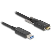 Delock 83200 USB Kabel 5 m USB Type-CTM Stecker mit Schrauben seitlich (5 m, USB A USB C Schwarz