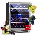 Klarstein Vinovilla 43 Built-In Duo Zweizonen-Weinkühlschrank 129l 43 Fl Glastür