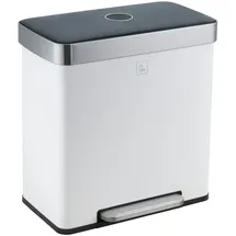Svita LT2X30 Mülleimer 60l Treteimer 2 Fächer mit Deckel Weiß