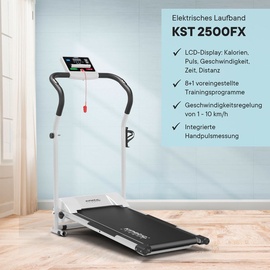 Kinetic Sports Elektrisches Laufband KST2500FX - Klappbarer Heimtrainer für Zuhause bis 10 km/h, mit LCD-Anzeige, Tablet Holder, Kompaktes Laufband Walking Pad für Zuhause und Büro