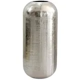 Wohnling Dekovase Aluminium 45cm Silber - Standvase groß - Bodenvase rund modern - Vase Metall für Blumen - Design Wohnzimmer Deko - Wohndeko Handmade