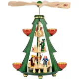 Richard Glässer Teelichtpyramide Waldleute,  Seiffen, Erzgebirge #15833