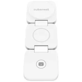 CubeNest 3in1 Faltbares Magnetisches Kabelloses Ladegerät E310, Compatible for MagSafe | Kompatibel Für iPhone 12/13/14/15/16, Apple Watch - Weiß