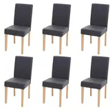 chefgastro Esszimmerstuhl Kunstleder grau 6er Set