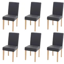 chefgastro Esszimmerstuhl Kunstleder grau 6er Set