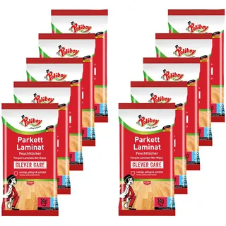 Poliboy - Parkett & Laminat Feuchttücher - gründliche, schnelle Reinigung speziell für Parkett- und Laminatböden - 10er Pack - 10x15 Tücher - Made in Germany