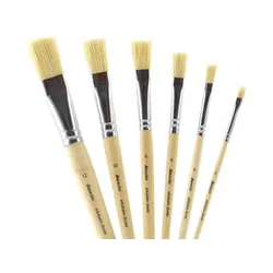 INKAcolor Borsten-Pinsel flach, 6 Stück, Größe wählbar