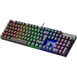 MARSGAMING MK422 Schwarz, Mechanische Gaming Tastatur RGB, Antighosting, Mechanischer Switch Blau, Französische Sprache, MK422BFR