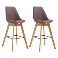 CLP 2er Set Barhocker Metz Stoff braun/natura