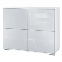 Vladon Kommode, Weiß Hochglanz, Holzwerkstoff, 92.5x75.5x35 cm, Wohnzimmer, Kommoden & Sideboards, Kommoden