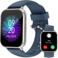 Smartwatch mit Telefonfunktion, HD-Touchscreen, Fitnessuhr mit SpO2-Überwachung, Herzfrequenzmesser, Schlafmonitor,Multi-Trainingsmodi Android IOS - Blau