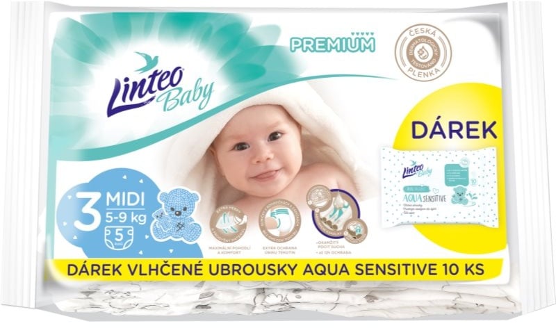 Linteo Baby Premium Midi Einwegwindeln 5-9kg 5 St.