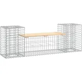 vidaXL Gartenbank aus Gabionen 183x41x60,5 cm Massivholz Kiefer