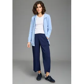 FLASHLIGHTS Sweatjacke FLASHLIGHTS, Damen, Gr. 48/50, azurblau, Interlock, Obermaterial: 95% Baumwolle, 5% Elasthan. Kapuzenfutter: 100% Baumwolle, unifarben, Basic, lässig geschnitten Po-bedeckend, Sweatjacken Sweatjacke, in langer Form mit Zipper