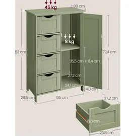 VASAGLE Badezimmerschrank 30 x 55 x 82 cm Grün