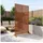 casa.pro Trennwand Kekan Raumteiler 180 x 90 cm Sichtschutz Outdoor Indoor Raumtrenner Terrasse Balkon Corten Stahl Paravent Edelrost