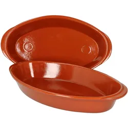 2er Set Ovale Auflaufform Boris Ton 32x18cm Größe M Mittelalter Wikinger