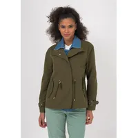 Freshlions Trenchcoat FRESHLIONS "Zelda", Damen, Gr. S, grün (khaki), 100% Baumwolle, unifarben, normal, Mäntel, mit stilvollem Reverskragen
