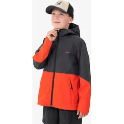 Wanderjacke Kinder Gr. 122–170 wasserdicht Bergwandern - MH500 grau/rot graphitgrau|zinnoberrot 123-130cm 7-8J