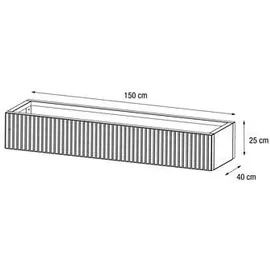 Herstera Pflanzkasten Deco Planter Xic L Plus 150 x 25 cm Schwarz