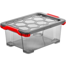 Rotho Aufbewahrungsbox Evo Total 11l mit Deckel 39,3 x 28,3 x 16 cm anthrazit/rot