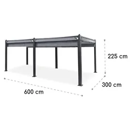 Blumfeldt Pantheon Cortina 3 x 6 m inkl. 4 Seitenteile Grau