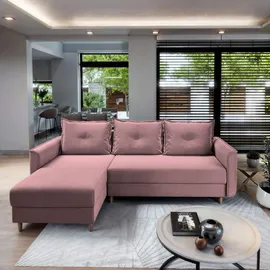 masseno Ecksofa Pisan Polyester 2-Sitzer Rosa