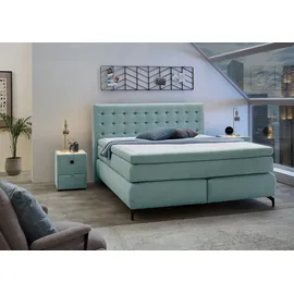 Jockenhöfer Boxspringbett »Jessica inklusive 9cm Kaltschaum-Topper«, und 7-Zonen-TTFK-Matratze (H3,H3/H4 oder H4), Liegefläche 180x200cm grün