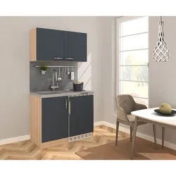 Respekta Miniküche MK100ESGOSS 100 cm grau - Kochmulde