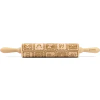 Folkroll Teigroller FOLKROLL "3D-Motiv-Teigrolle", braun, L:43cm, Buchenholz, Teigroller, Love
