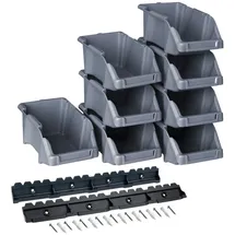 your perfect case YPC Stapelboxen Set 16 x 9 x 7 cm 8-tlg. grau
