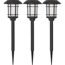 Star Trading Wegeleuchte Edelstahl Kunststoff 12x34,0x12 cm 3er Set schwarz