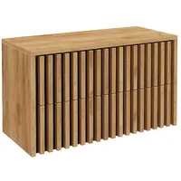 Lomadox Waschbeckenunterschrank 100 cm für Aufsatzwaschbecken LUCCA-107 in Eiche