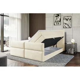 altdecor Boxspringbett mit Matratze, Topper, Polsterbett mit, Bettkasten BOXI3-Z KING | Beige Holzwerkstoff, Höhe ca. 20 cm 140x200 cm, Schlafzimmer, Betten, Boxspringbetten