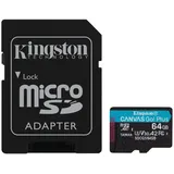 Kingston Technology 64GB microSDXC Canvas Go Plus 170R A2 U3 V30 Speicherkarte + Adapter Speicherkarte 64 GB