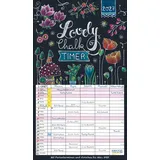 Korsch Verlag Lovely Chalk Timer 2027: Familienplaner mit 5 breiten Spalten. Typo-Art Familienkalender mit Ferienterminen, Zusatzspalte, Vorschau bis März 2027 und vielem mehr.
