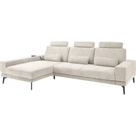 Set One by Musterring Ecksofa "SO 3600, inkl motor. Sitztiefenverstellung, Kopfstützen, Nierenkissen", beige (kama sand), B:293cm H:85cm T:180cm, 100% Polyester, SET ONE BY MUSTERRING, Sofas, Ecksofa, Sitzhöhe 44 cm, Kaltschaum, Breite 293 x Tiefe 180 cm, Kama sand