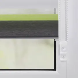 Lichtblick Duo Rollo / Doppelrollo Klemmfix 90 x 220 cm grün/grau/weiß