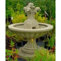 Casa Padrino Jugendstil Gartenbrunnen Grau Ø 130 x H.