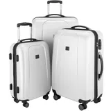 HAUPTSTADTKOFFER - Wedding - 3er Koffer-Set Trolley-Set Rollkoffer Reisekoffer, TSA, Doppelrollen, (S, M & L), Weiß