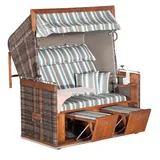 SonnenPartner Strandkorb Präsident Teak 2-sitzer Xl Liegemodell Cappuccino/taupe Mit Sonderausstattu - Sonnenpartner