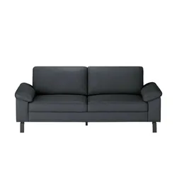 Max Schelling Ledersofa aus Echtleder Maximum , blau , Maße (cm): B: 184 H: 86 T: 97.0