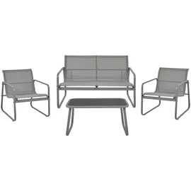Beliani Lounge Set Grau 4-Sitzer Loungemöbel, Loungemöbel-Sets