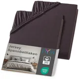 nyvi Spannbettlaken Jersey 120 x 200 - 130 x 200 cm braun 2 St.